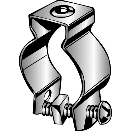 Product image for Minerallac 5B Conduit Hanger with Bolt and Nut, Fits 2" EMT or 2" Rigid/IMC, Zinc Plated
