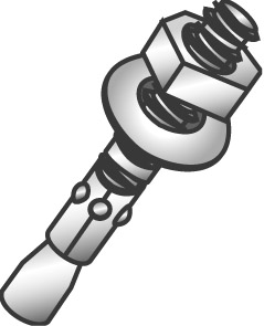 Product image for Cully 62297 3/8 x 6-1/2, Wedge anchors, also known as expansion bolts and expansion anchors, are four-piece anchor assemblies that secure