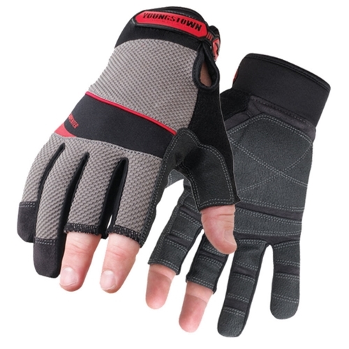 Product image for Cully 67553 Pro-Grip Half Finger Glove, Black, Large