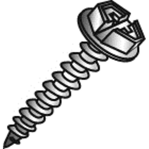 Product image for Minerallac 77040 10 x 2-1/2" Self-Tapping Sheet Metal Screws, Hex Washer Head, Slotted, Zinc Plated, Box