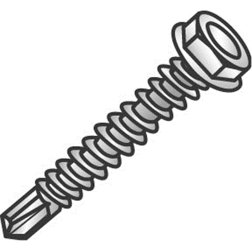 Product image for Cully 79416J 1/4-14 x 1" Tek Screws, Hex Washer Head, Zinc