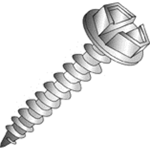 CULLY 79524-6 8 x 1-1/2" Sharp Point Screw, Hex Washer Head, Slotted, Zinc Plated 500/JAR