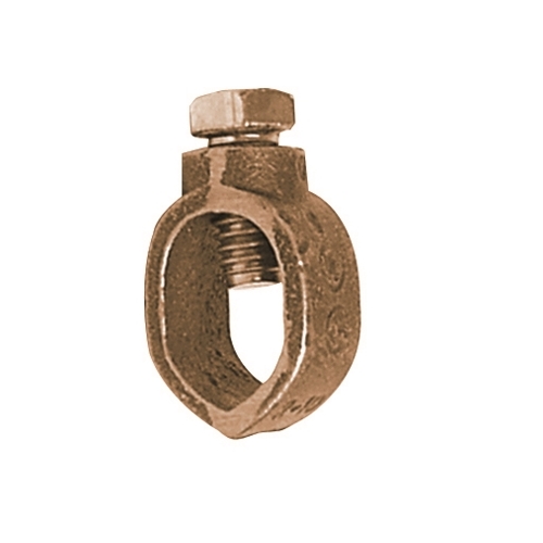 Cully 95074 3/4" Ground Rod Clamp, Direct Burial, Brass, Stainless