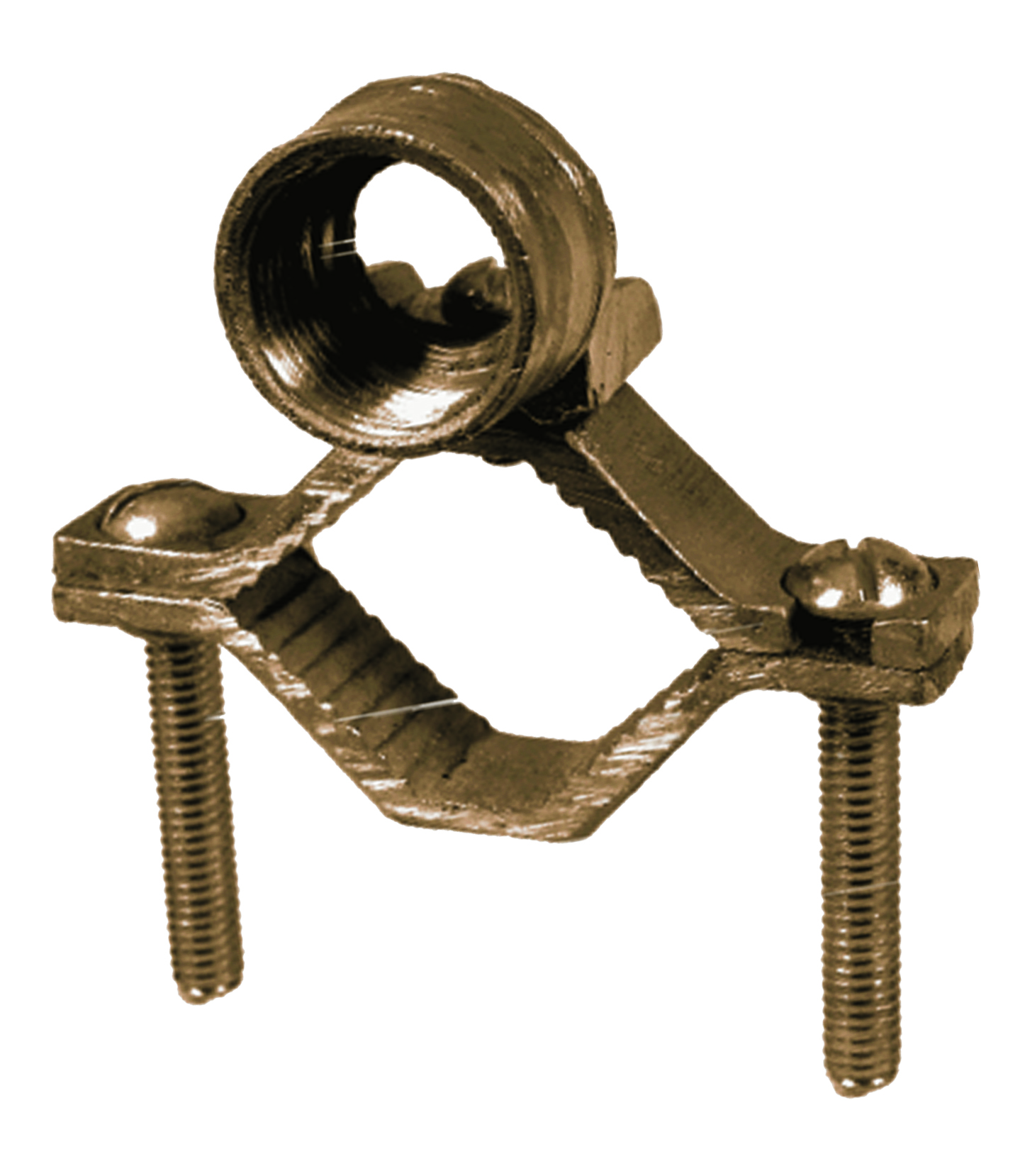 Product image for Cully 95192 1/2"-1" Ground Clamps with 3/4" Threaded Conduit Hub, Brass