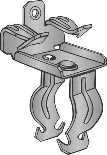 Hammer On Beam Clamp and Push In Conduit Clip Assembly, Beam Clamp Fits 5/16-1/2