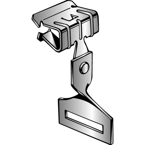 Side Mount Flange Clamp with Right Angle Strap Hanger, Fits 1/8 to 1/4