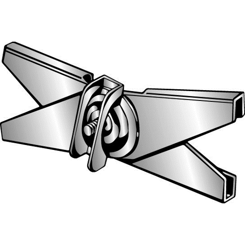 Product image for Minerallac SCX1W Scissor Clip T-Bar Hanger, Fits 1" T-Bar, 1/4"-20 x 5/8" Stud with Wing Nut Washer, Zinc