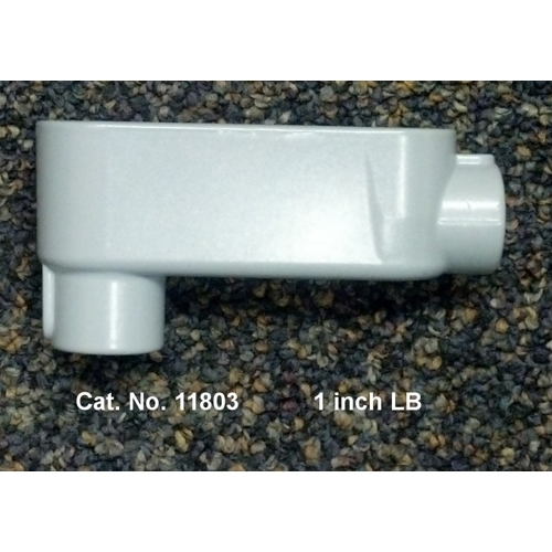 Mulberry; Conduit Body; Type LB, Threaded; Hub Size: 1 IN; Material: Die Cast Aluminum; Finish: Smooth, Corrosion-Resistant Electrostatic Powder Coated