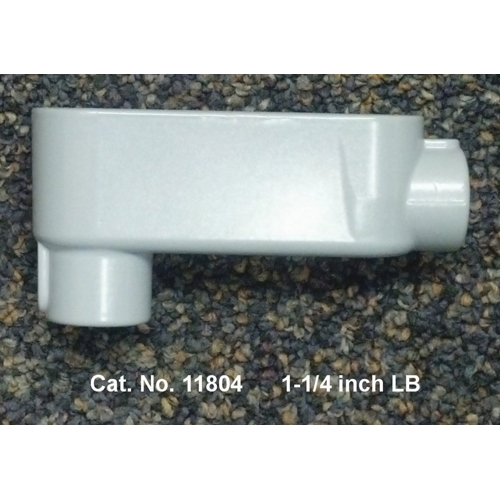 Mulberry; Conduit Body; Type LB, Threaded; Hub Size: 1.250 IN; Material: Die Cast Aluminum; Finish: Smooth, Corrosion-Resistant Electrostatic Powder Coated