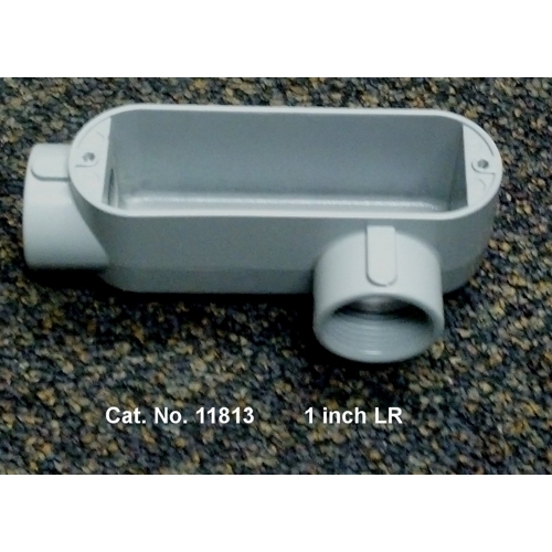 Mulberry; Conduit Body; Type LL, Threaded; Hub Size: 1 IN; Material: Die Cast Aluminum; Finish: Smooth, Corrosion-Resistant Electrostatic Powder Coated