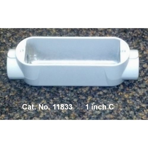 Mulberry; Conduit Body; Type C, Threaded; Hub Size: 1 IN; Material: Die Cast Aluminum; Finish: Smooth, Corrosion-Resistant Electrostatic Powder Coated