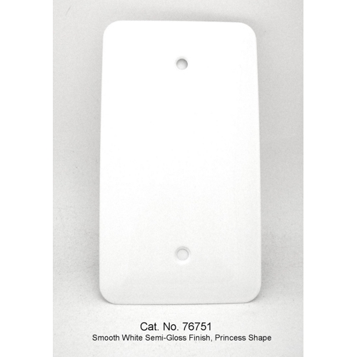 Wallplate, 3.281IN Box Mounting, Standard: UL 883, Size: 3.5 X 5IN, Number of Gang: 1, Cutout: (1) Blank, Material: Steel, Color: Semi Gloss White