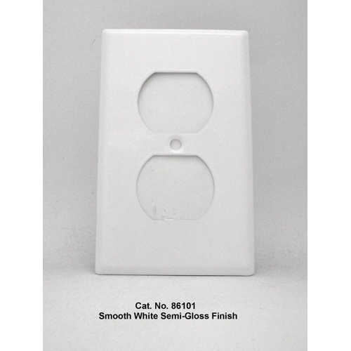 Wallplate, Standard: UL 883, Size: 2.75 X 4.5IN, Number of Gang: 1, Cutout: (1) Duplex Receptacle, Material: Steel, Thickness: 0.03In, Color: Semi Gloss White