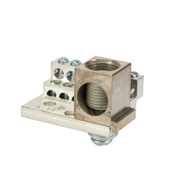 225A Stacked Neutral Bar, 4-14 AWG 12 Circuits & 350 MCM - 6 AWG Main Lug