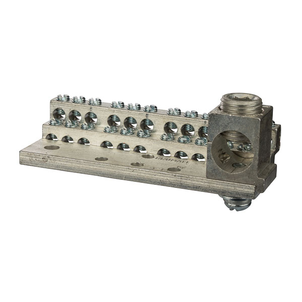 225A Stacked Neutral Bar, 4-14 AWG 24 Circuits & 350 MCM - 6 AWG Main Lug