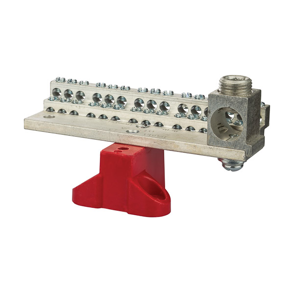 225A Stacked Neutral Bar, 4-14 AWG 30 Circuits & 350 MCM - 6 AWG Main Lug With Mtg Base