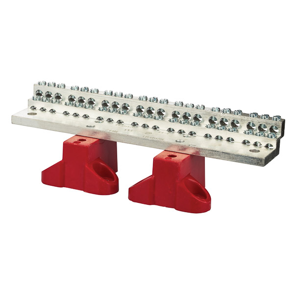 225A Stacked Neutral Bar, 4-14 AWG 42 Circuits - With Mtg Base