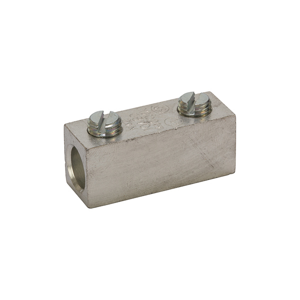 Aluminum Splicer Reducer 1/0-14 AWG Aluminum Splicer Reducers are used for splicing two copper or aluminum wires of equal or different sizes. Made of 6061T-6 aluminum alloy. Electro-tin plated for low contact resistance. Suitable for use with both copper and aluminum conductors. Rated 600 volts (2000V max. per UL486B). UL 486A/B Listed. Temperature rating 90 degrees C.