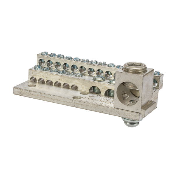 225A Stacked Neutral Bar, 4-14 AWG 20 Circuits, 1/0-14 AWG 4 Circuits & 350 MCM - 6 AWG Main Lug