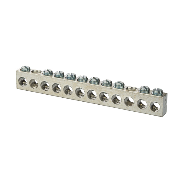 Aluminum Multiple Connector 2-14 AWG Multiple connectors are made from eithercopper or aluminum bar and can be used ina variety of neutral and grounding applications.Tin plated forlow contact resistance and are suitable foruse with copper or aluminum conductors.