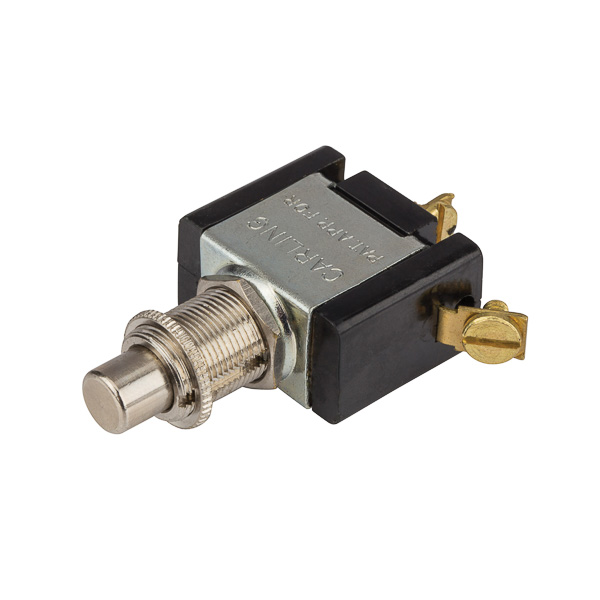 Small Nickel Screw Connect SPST Pushbutton Switch