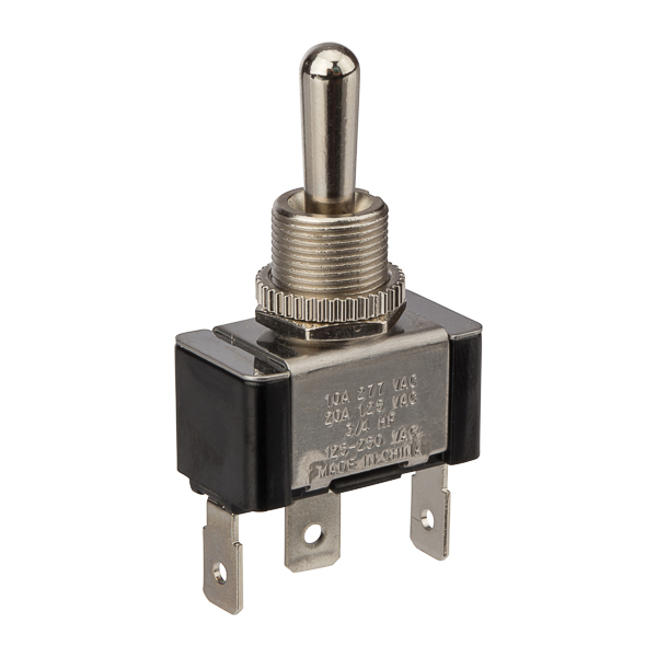 ON OFF ON - SPDT - Large Nickel .250 QuikConnect Bat Toggle Switch