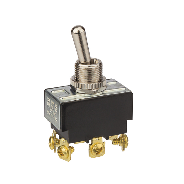 ON ON - DPDT - Nickel Screw Connect Bat Toggle Switch