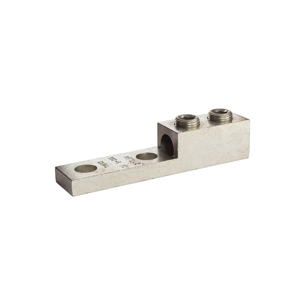 1 Port Panelboard Lug 800 MCM - 350 MCM Large size set screw connectors with multiple mounting holes for a secure, turn-prevent connection. Made of 6061T-6 aluminum alloy. Tin plated for low contact resistance. For use with copper or aluminum conductors. 600V (2000V max, per UL486B). UL 486A/B Listed. Temperature rating 90 degrees C. All hole spacing is NEMA standard of 1.75