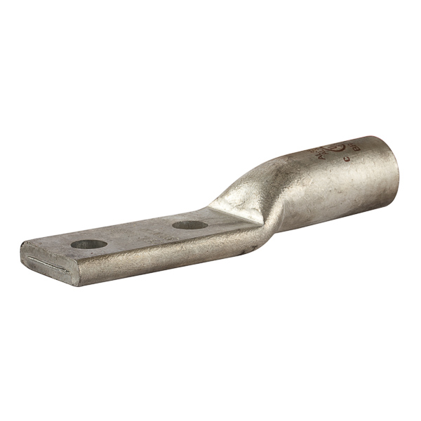 Product image for NSI AL350N 1/2 Inch 350 MCM Brown Aluminum Standard Barrel 2-Hole Compression Lug