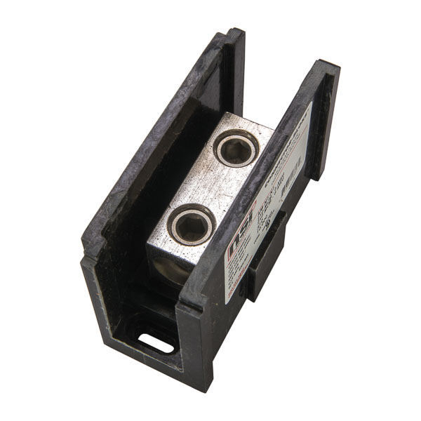 Product image for NSI AM-N1-N1 6 AWG to 250 MCM Line/Load 2-Terminal Black Aluminum Splicer/Reducer Power Distribution Block