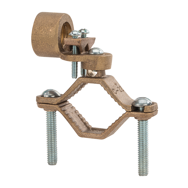Bronze Ground Clamp with 360 Degree Adapters for Rigid Conduit 1.25-2 in pipe 3/4