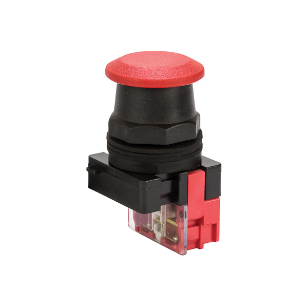 1 Circuit Emergency Stop Button- Red Lens