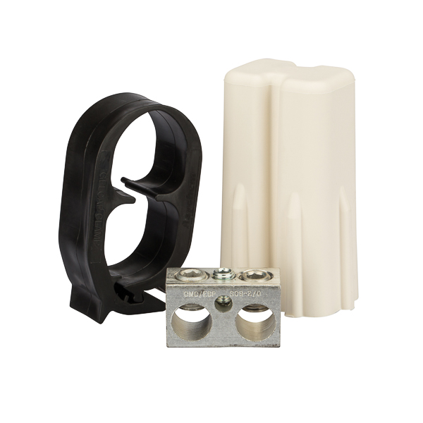 Easy-Splice Gel Stub Splice Kit with Connector Perfect for street light connections. Accepts wires from #14 to 2/0 AWG (feeder cable). Use the single port that accepts #14 to #6 AWG to power the light. Specially formulated material provides excellent abrasion resistance, insulation value and UV resistance. The cap is clear to allow visual inspection of connector positioning during installation and connector performance during service life. Corrosion protection is provided by the sealant gel. APPLICATION: Gel stub splice kit insulates, seals and protects stub splice connections up to 1,000 volts. INSTALLATION: To install, simply push the cover down over the connection and snap the clamp closed. Kit includes a UL listed connector for use with copper and/ or aluminum conductors, a gel filled cap and a cap clamp. Temperature Rating: -40 degrees C to 90 degrees C.