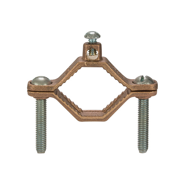 Product image for NSI G-2-S 1-1/4 to 2 Inch 10 to 2/0 AWG Bronze Grounding Clamp