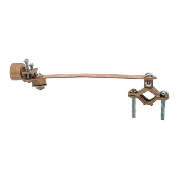 Bronze Ground Clamps for Rigid Conduit w/ Flexible Wire Strap for 0.5-1in and 1/2