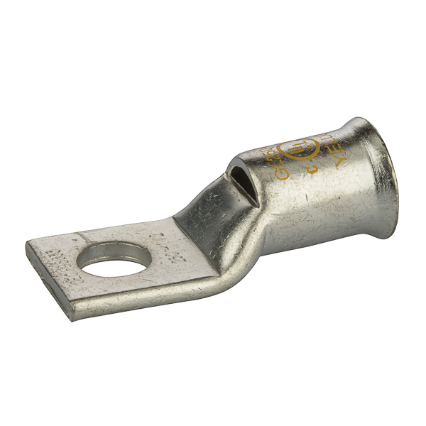 1 Hole Short Barrel Copper Compression Lug for Flexible Copper Cable 250 MCM - 1/2
