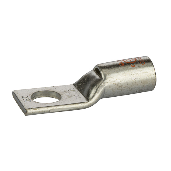 1 HoleShort Barrel Copper Compression Lug w/ PeepHole3/0 AWG-1/2