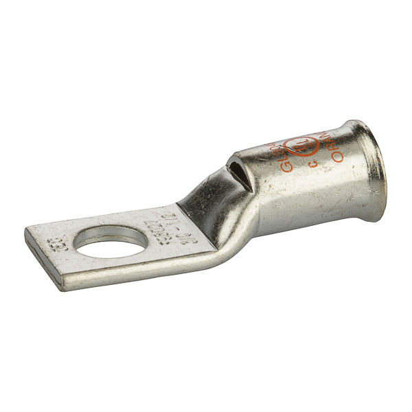 1 Hole Short Barrel Copper Compression Lug for Flexible Copper Cable3/0AWG - 1/2