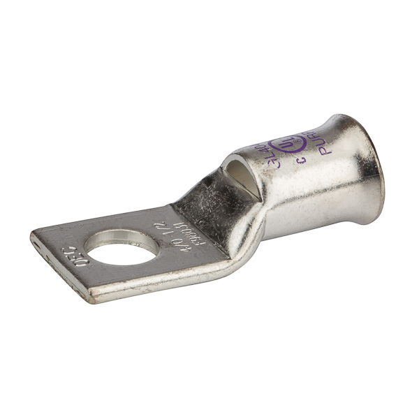 1 Hole Short Barrel Copper Compression Lug for Flexible Copper Cable4/0AWG - 1/2