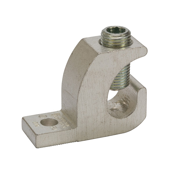 Lay In Connector 250 MCM - 6 AWG Lay-in connectors offer the ultimate in flexibility. Excellent for grounding and continuous loop applications. Made of 6061T-6 aluminum alloy. Electro-tin plated for low contact resistance. Suitable for use with both copper and aluminum conductors. Rated 600V (2000V max. per UL486B). UL 486A/B Listed. Temperature rating 90 degrees C.