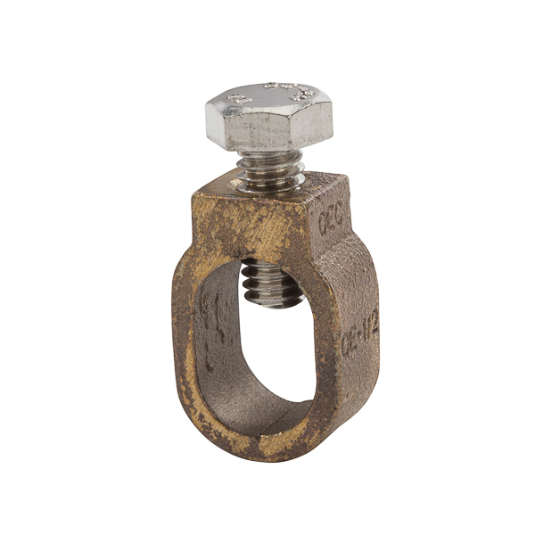 Product image for NSI GRC-50 1/2 Inch 10 to 2 AWG Silicon Bronze Standard Duty Ground Rod Clamp