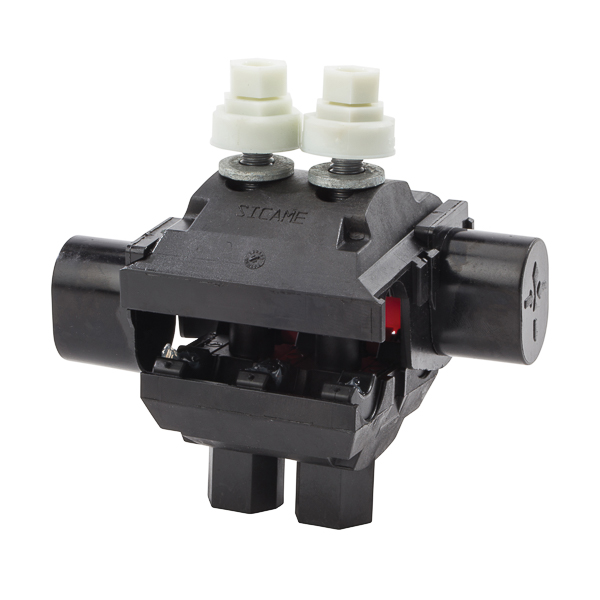 Insulation Piercing Connector 350 MCM - 1/0 AWG Insulation piercing connectors are made for use with copper-copper, copper to aluminum and aluminum to aluminum applications. They are safe to use and are completely insulated, no need to strip wire. They can be installed on energized conductors with no contact at any point. No spacer required between connections. Exclusive 