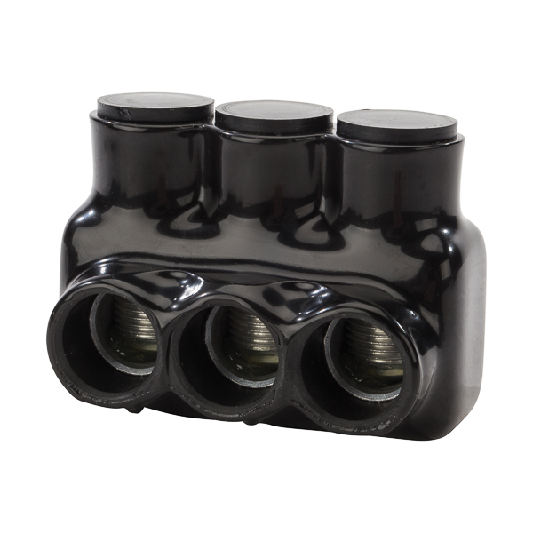 3 Wire Polaris 250 MCM - 6 AWG Insulated Multi-Cable Connector Blocks Polaris Insul-Tap Connectors are suitable for connecting three wires. Abrasion and chemical resistant. UV rated. Will not support combustion. Cold temperature rated to -45 degrees Celsius. Dual rated for use with copper and/or aluminum cables. 600 volts. Not recommended for fine-stranded, flexible wire (see Polaris Grey Series).