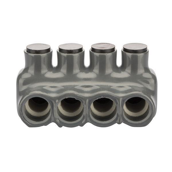 4Wire Polaris Grey Insulated Connector for3/0-4 AWG Fine-Stranded Flexible Copper Conductors Polaris GreyInsul-Tap Connectors are suitable for connectingfour wires, designed for use with fine-stranded flexible copper conductors.Excellent for use in motor connect/disconnect applications. Abrasion and chemical resistant. Will not support combustion. Cold temperature rated to -45 degrees Celsius, rated 600 volts.