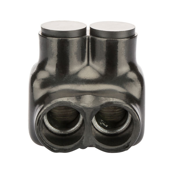 Product image for NSI IT-250 6 AWG to 250 MCM Black Plastisol 2-Port Insulated Tap Connector