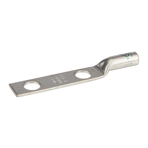 2 Hole Long Barrel Copper Compression Lug 1 AWG - 1/2