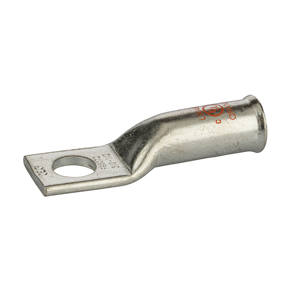 1 HoleLong Barrel Copper Compression Lug for Flexible Copper Cable3/0AWG - 1/2