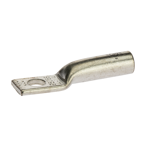 1 Hole Long Barrel Copper Compression Lug 4 AWG - 1/4