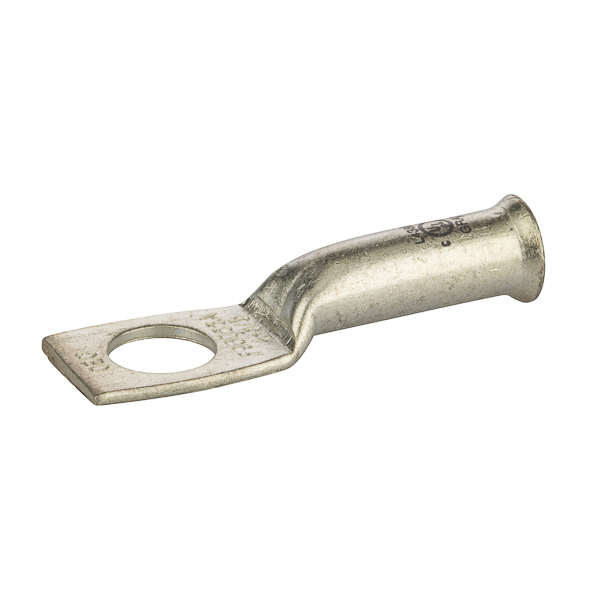 1 Hole Long Barrel Copper Compression Lug for Flexible Copper Cable 4 AWG - 3/8