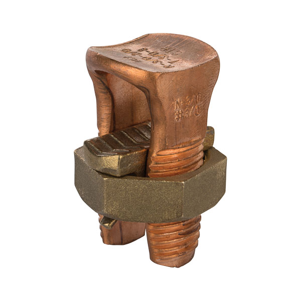 Copper Split Bolt Connector 3/0 AWG Copper Split Bolt Connectors are high-strength solderless service connectors made of high-copper alloy for copper and copperweld wires. Type for two maximum wire sizes.